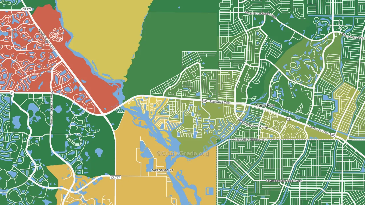 Warm Mineral Springs, FL Map of Murder Rates