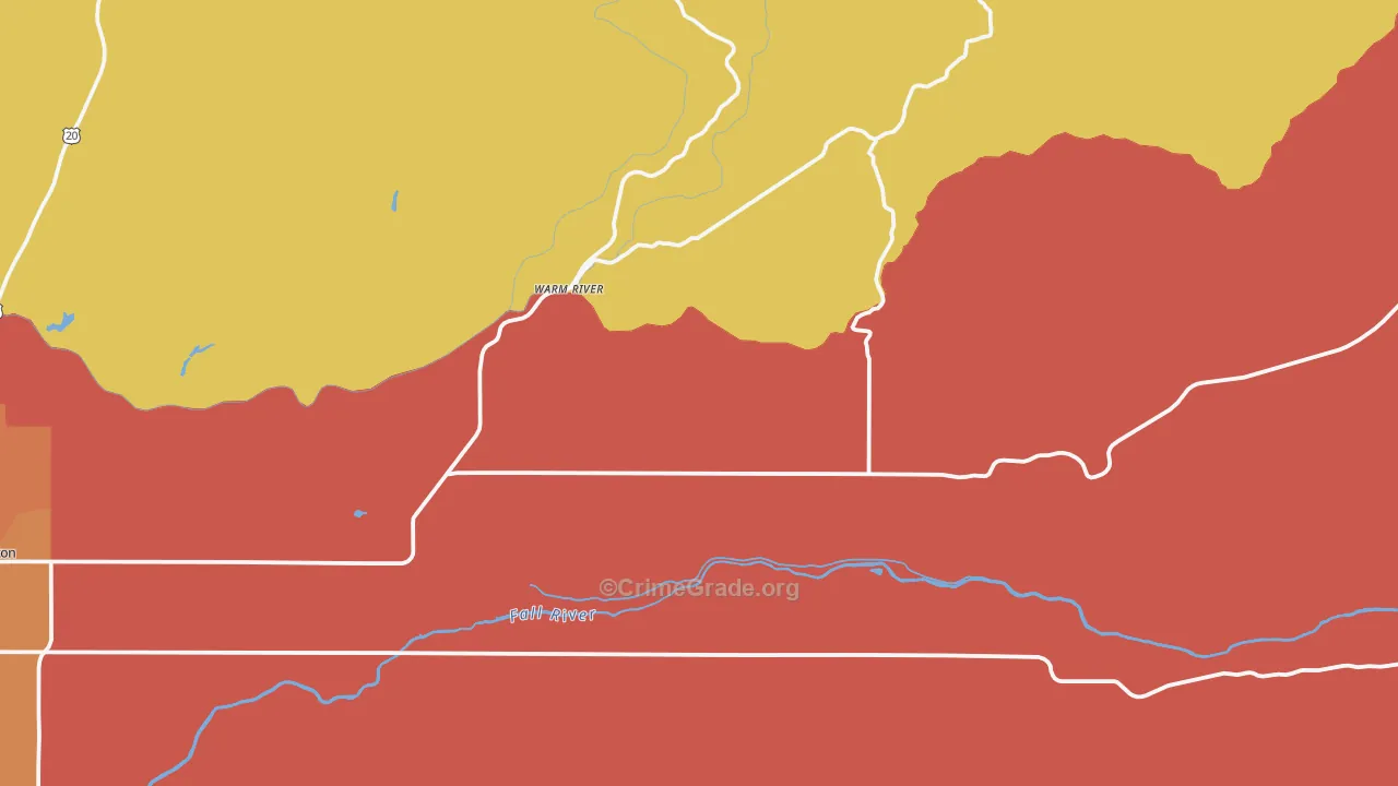 Warm River, ID Map of Murder Rates