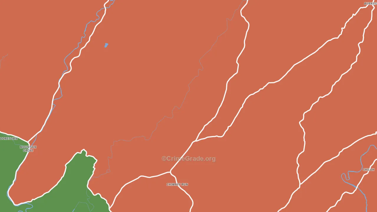 Warm Springs, VA Map of Murder Rates