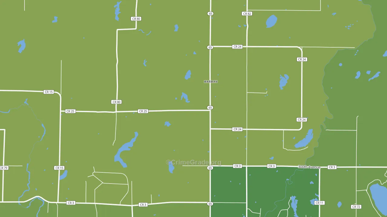 Warman, MN Map of Murder Rates