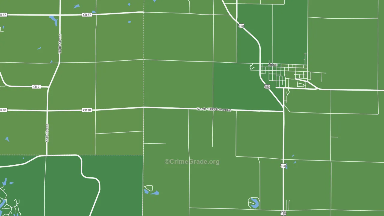 Warner, IL Map of Murder Rates