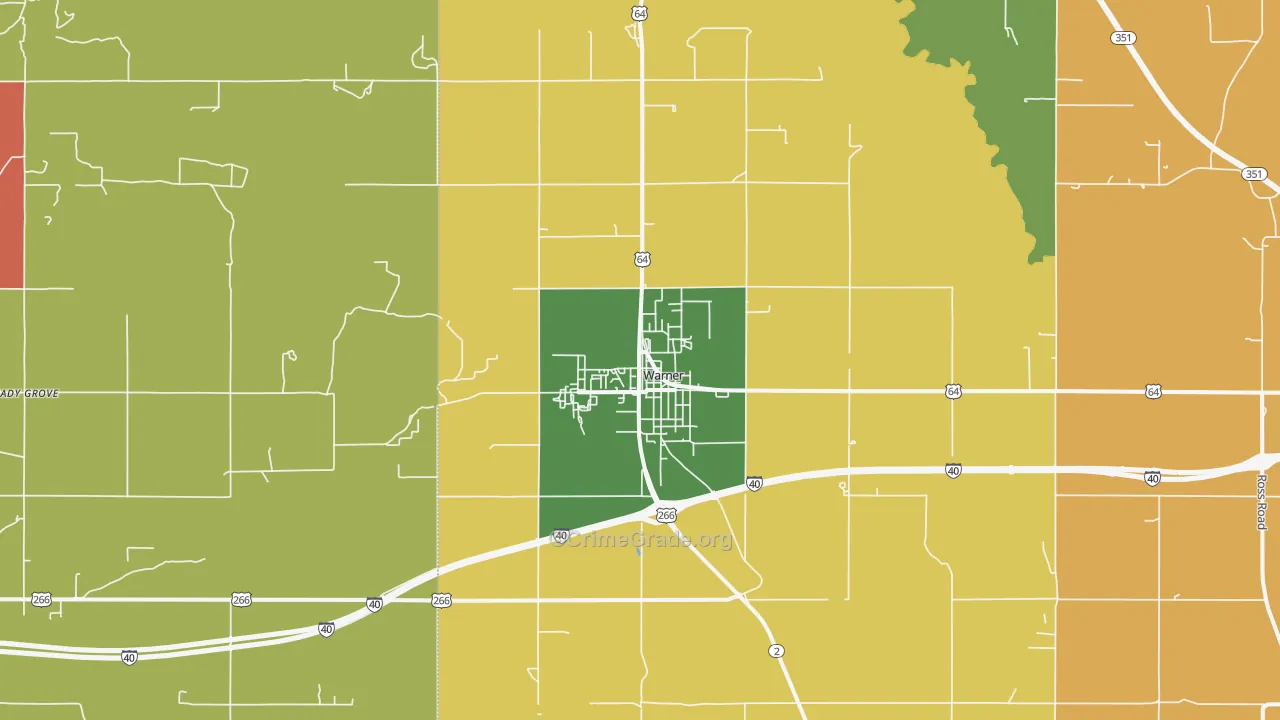 Warner, OK Map of Murder Rates