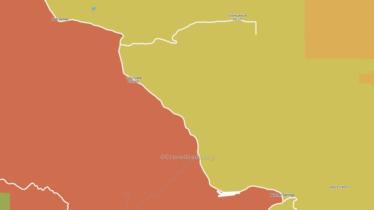 Warner Springs, CA Map of Murder Rates