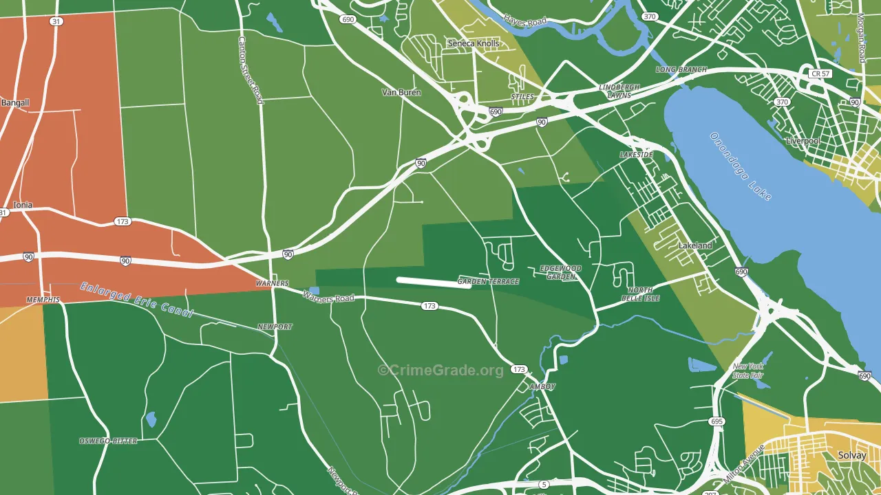 Warners, NY Map of Murder Rates