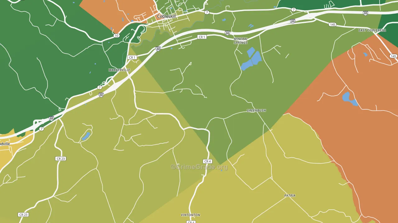 Warnerville, NY Map of Murder Rates