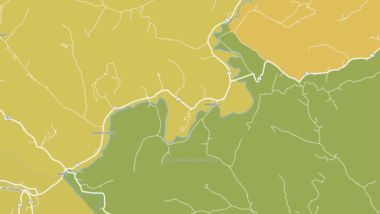 Warnock, KY Map of Murder Rates