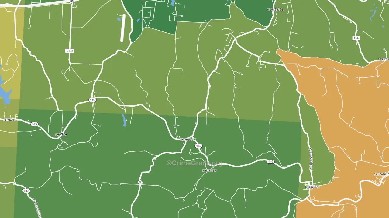 Warnock, OH Map of Murder Rates