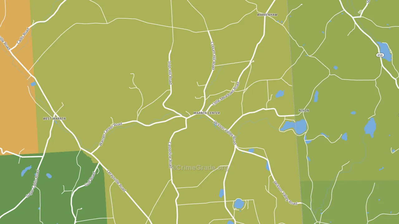 Warren Center, PA Map of Murder Rates