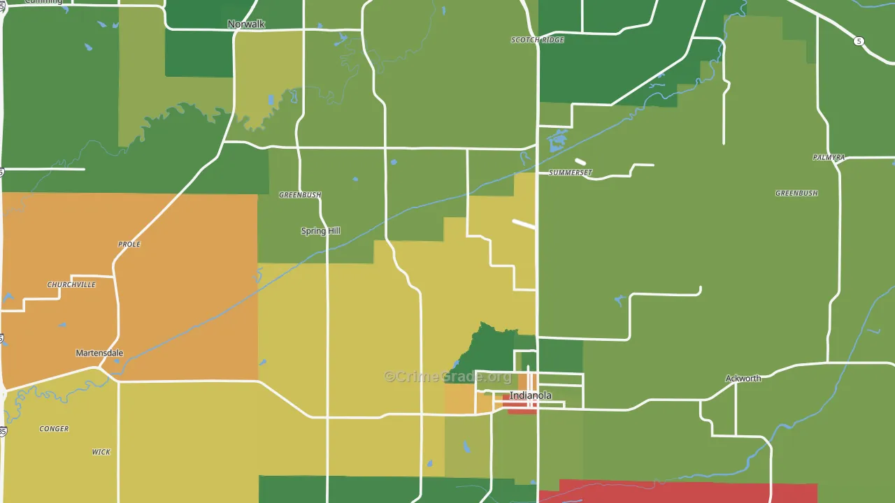 Warren County, IA Map of Murder Rates