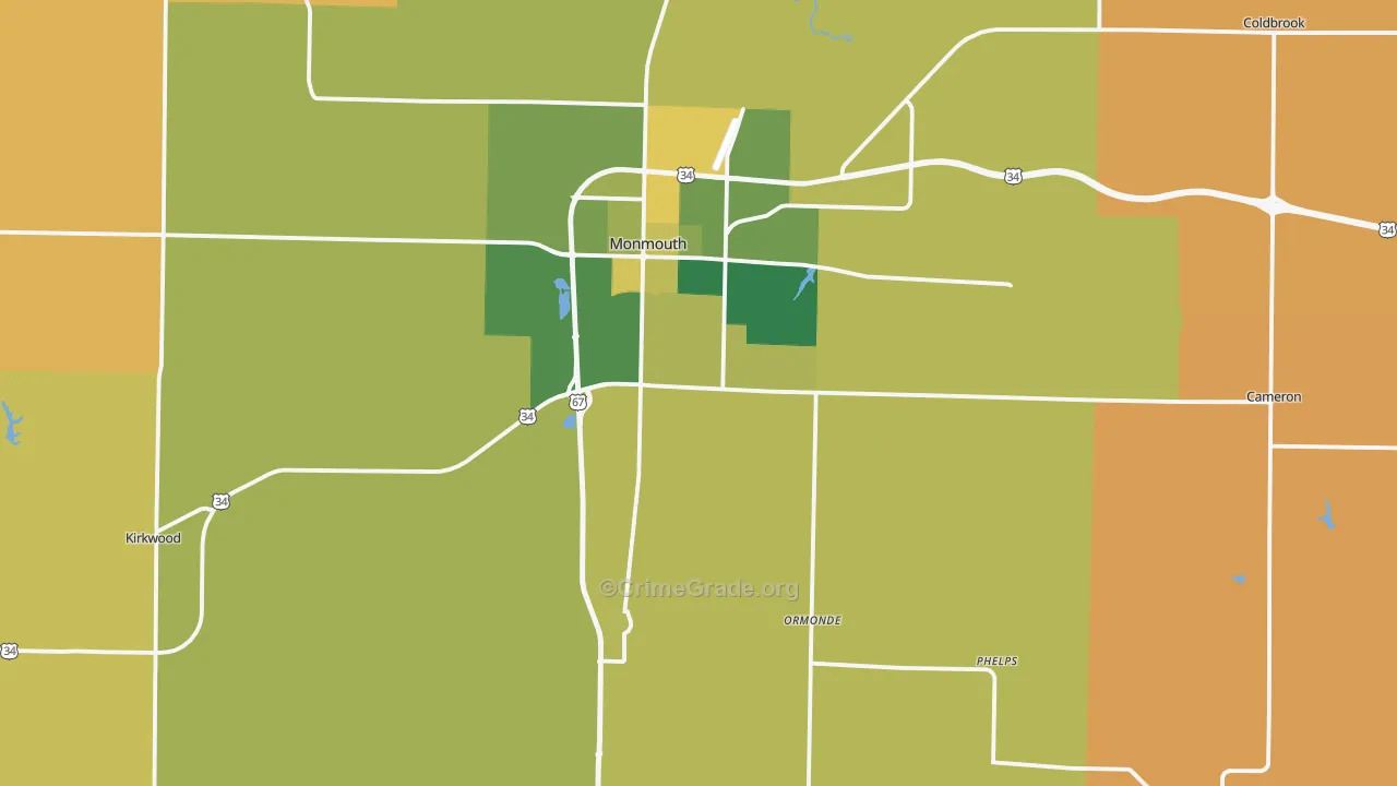 Warren County, IL Map of Murder Rates