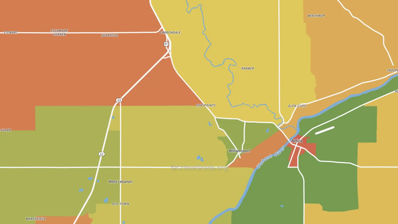 Warren County, IN Map of Murder Rates