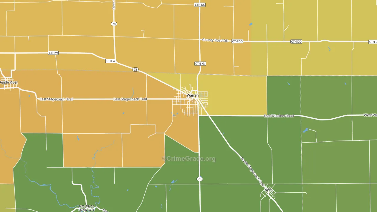 Warren, IL Map of Murder Rates