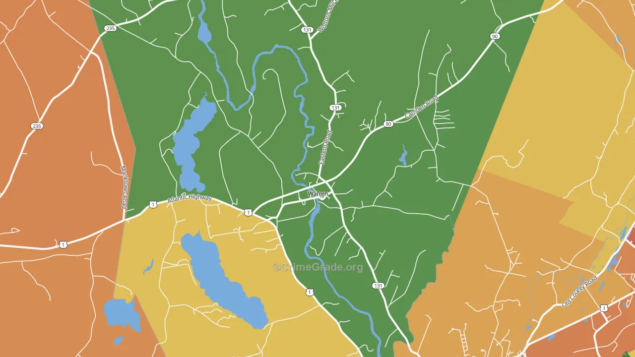 Warren, ME Map of Murder Rates
