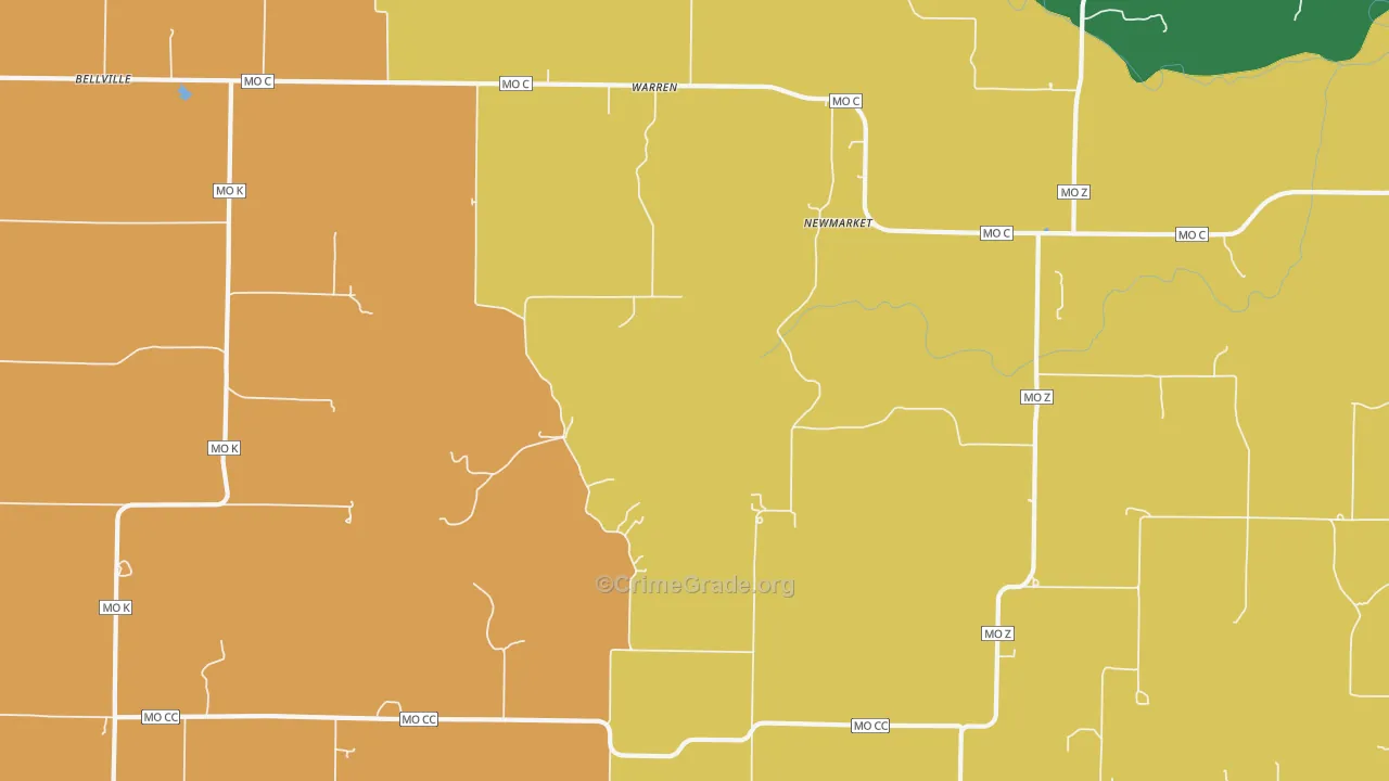 Warren, MO Map of Murder Rates