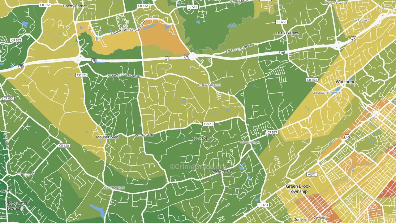 Warren, NJ Map of Murder Rates
