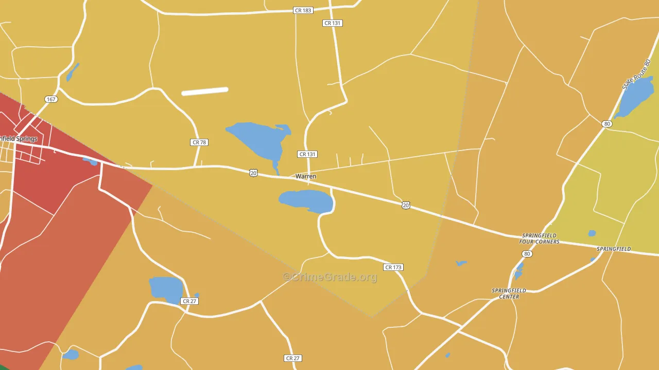 Warren, NY Map of Murder Rates