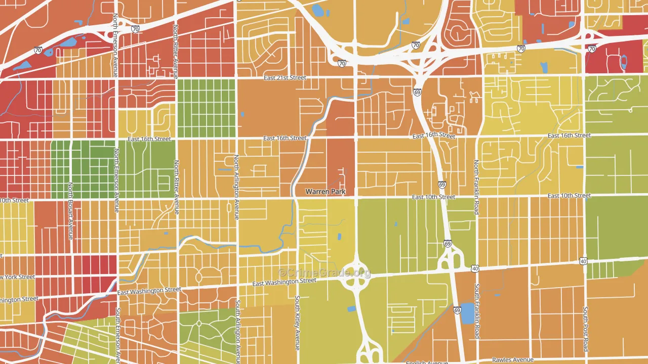 Warren Park, IN Map of Murder Rates