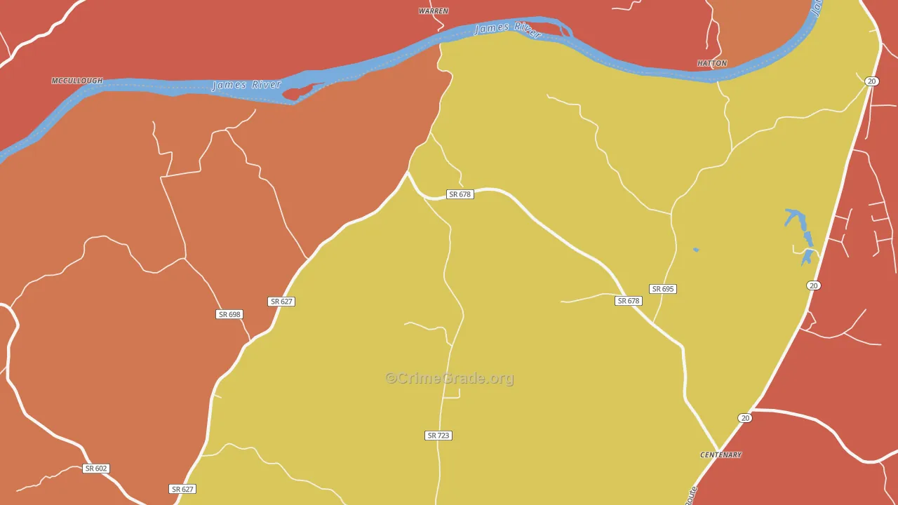 Warren, VA Map of Murder Rates