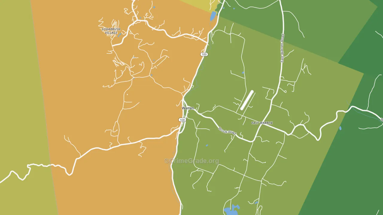 Warren, VT Map of Murder Rates