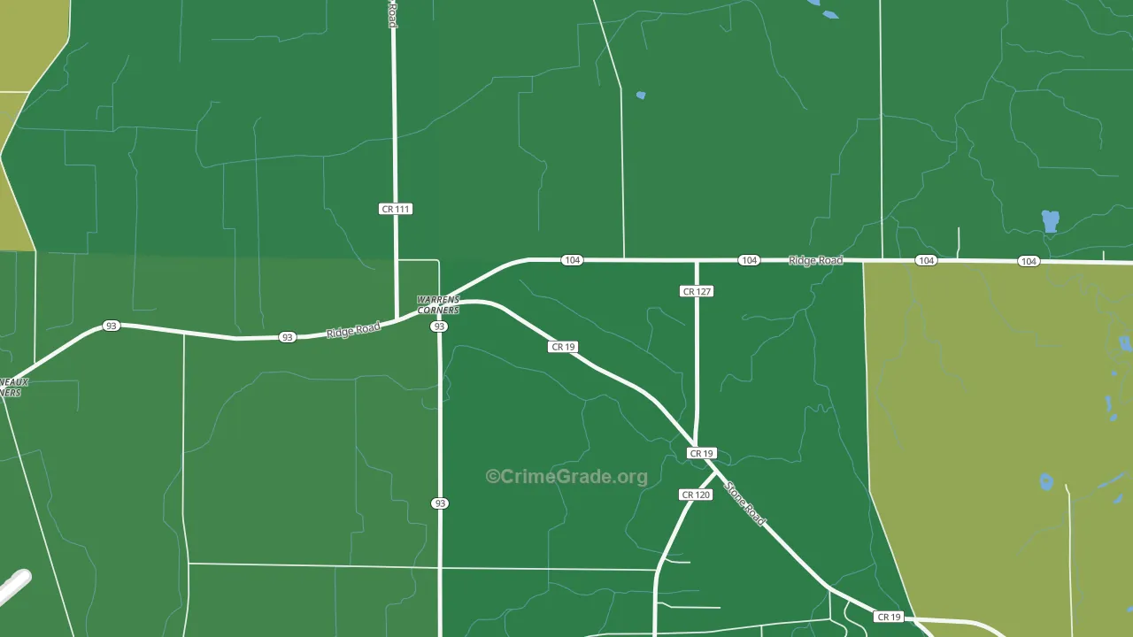 Warrens Corners, NY Map of Murder Rates