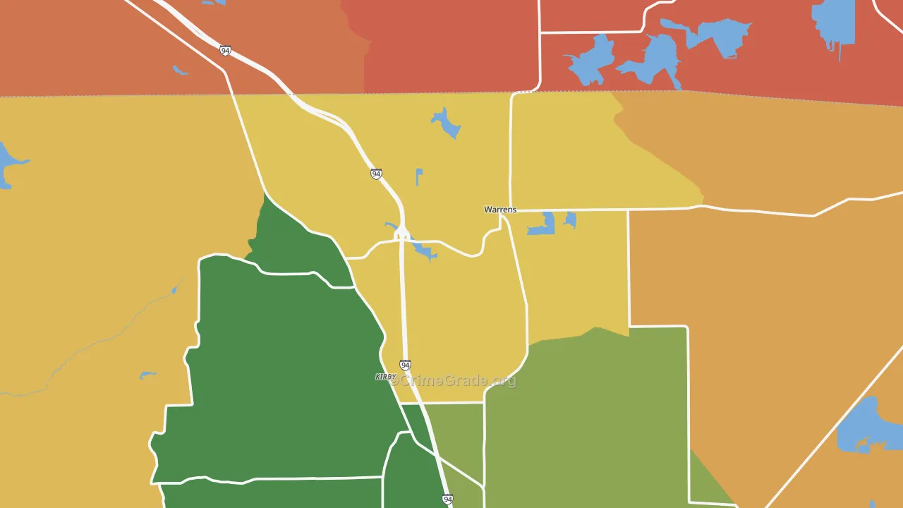 Warrens, WI Map of Murder Rates