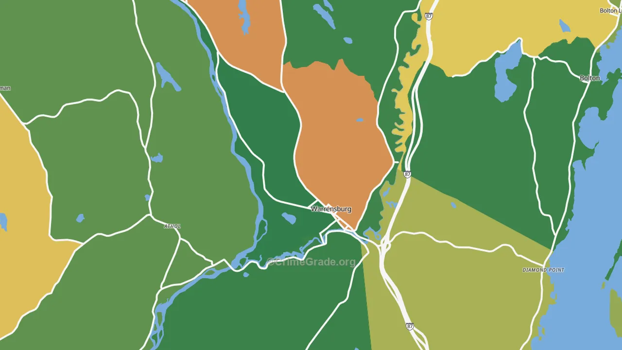 Warrensburg, NY Map of Murder Rates