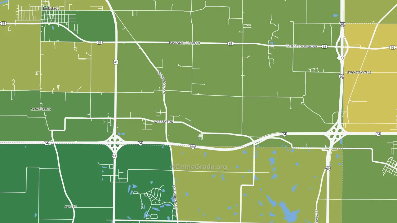 Warrenton, IN Map of Murder Rates