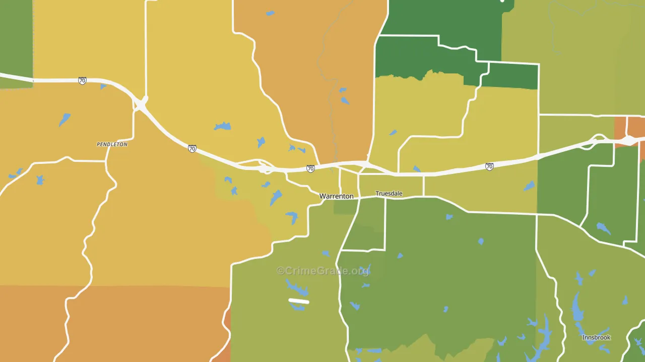 Warrenton, MO Map of Murder Rates
