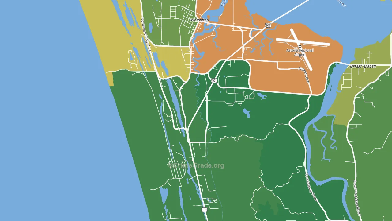 Warrenton, OR Map of Murder Rates
