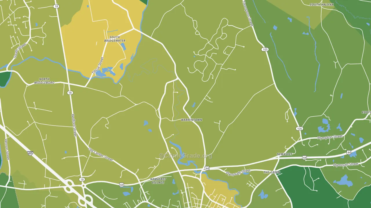 Warrentown, MA Map of Murder Rates