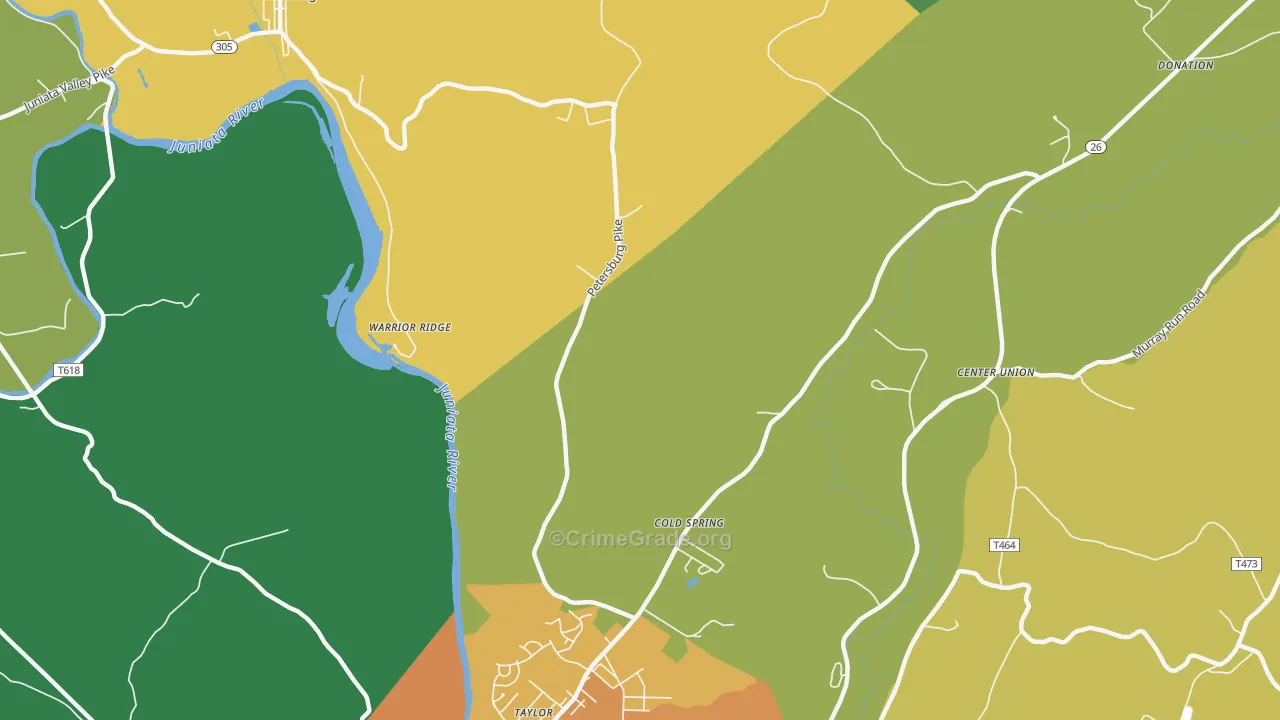 Warrior Ridge, PA Map of Murder Rates