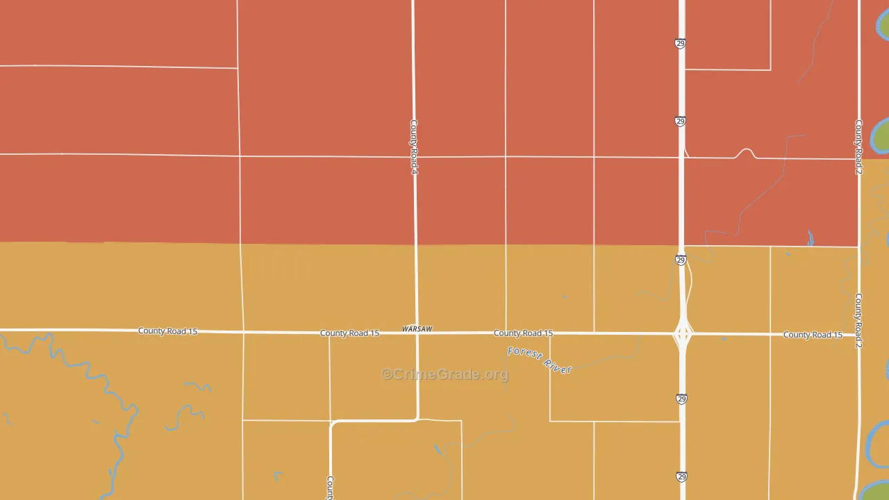 Warsaw, ND Map of Murder Rates
