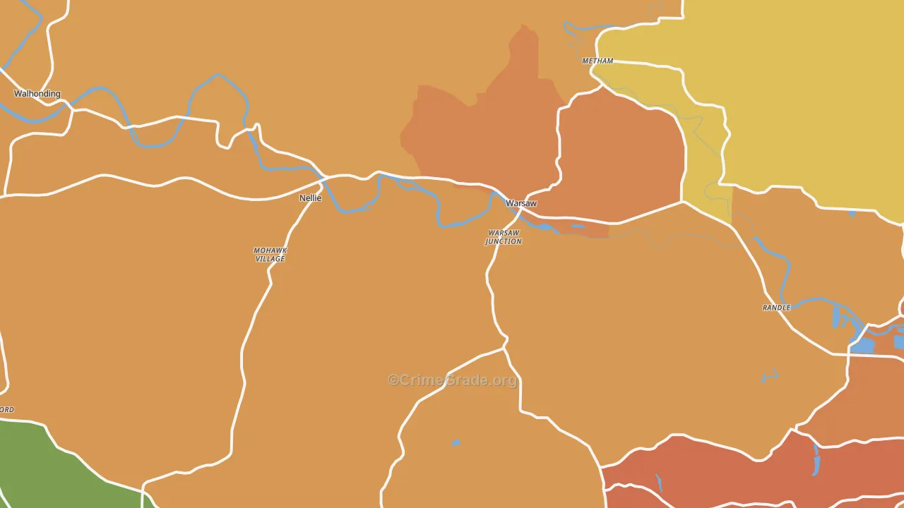 Warsaw, OH Map of Murder Rates