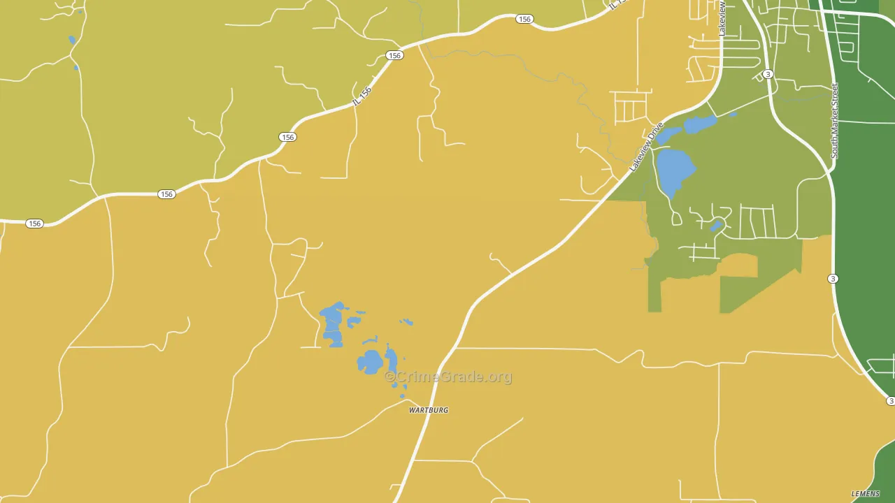 Wartburg, IL Map of Murder Rates