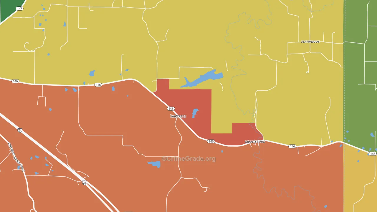 Wartrace, IL Map of Murder Rates