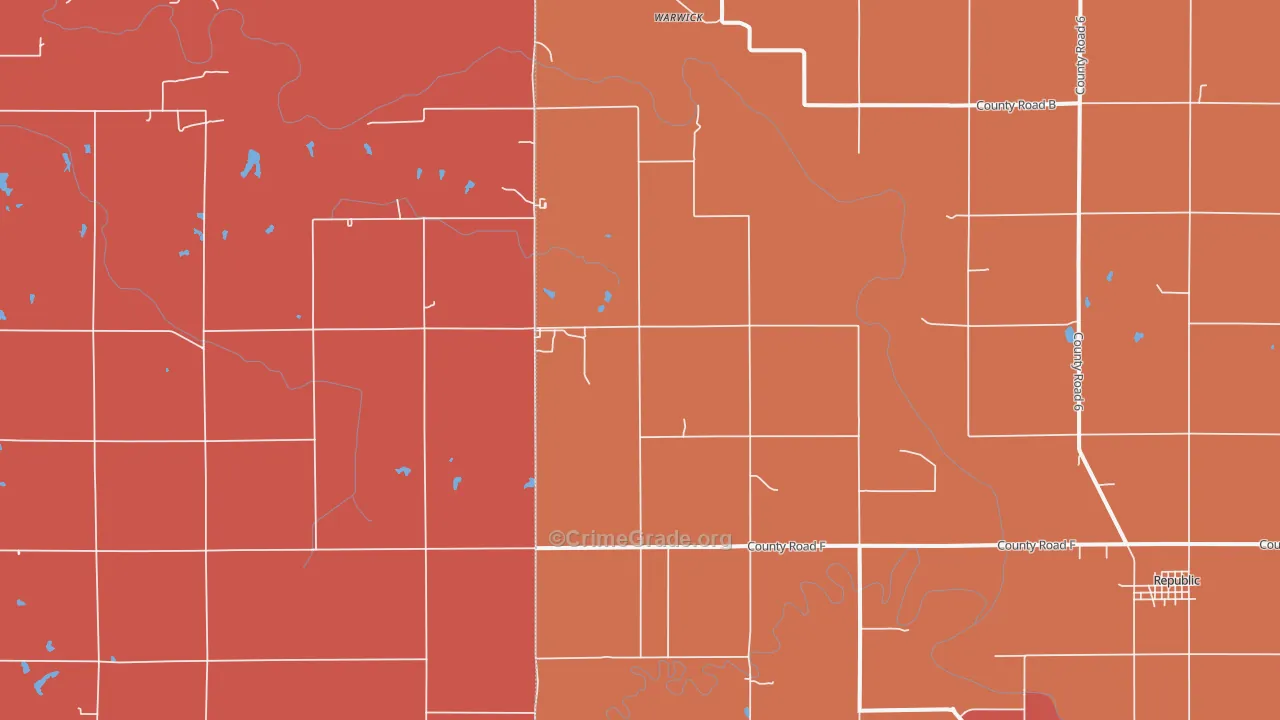 Warwick, KS Map of Murder Rates