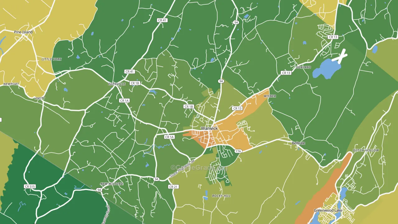 Warwick, NY Map of Murder Rates