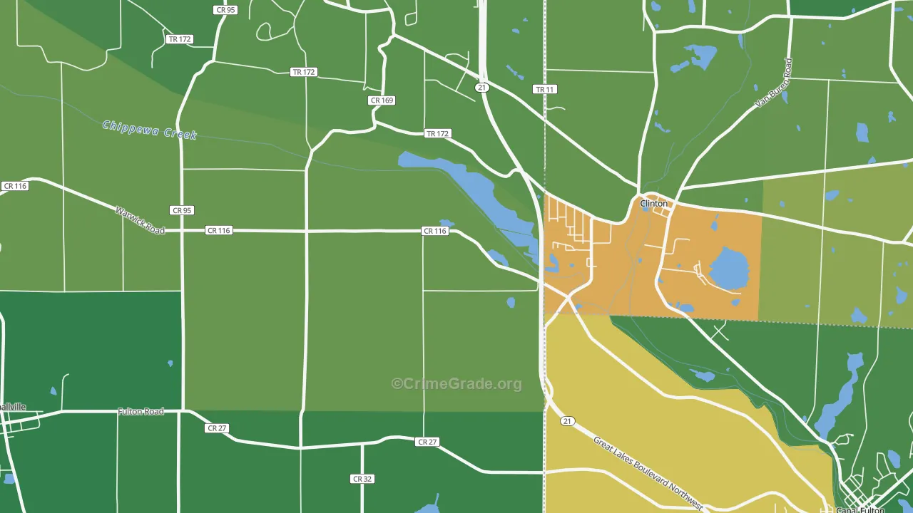 Warwick, OH Map of Murder Rates