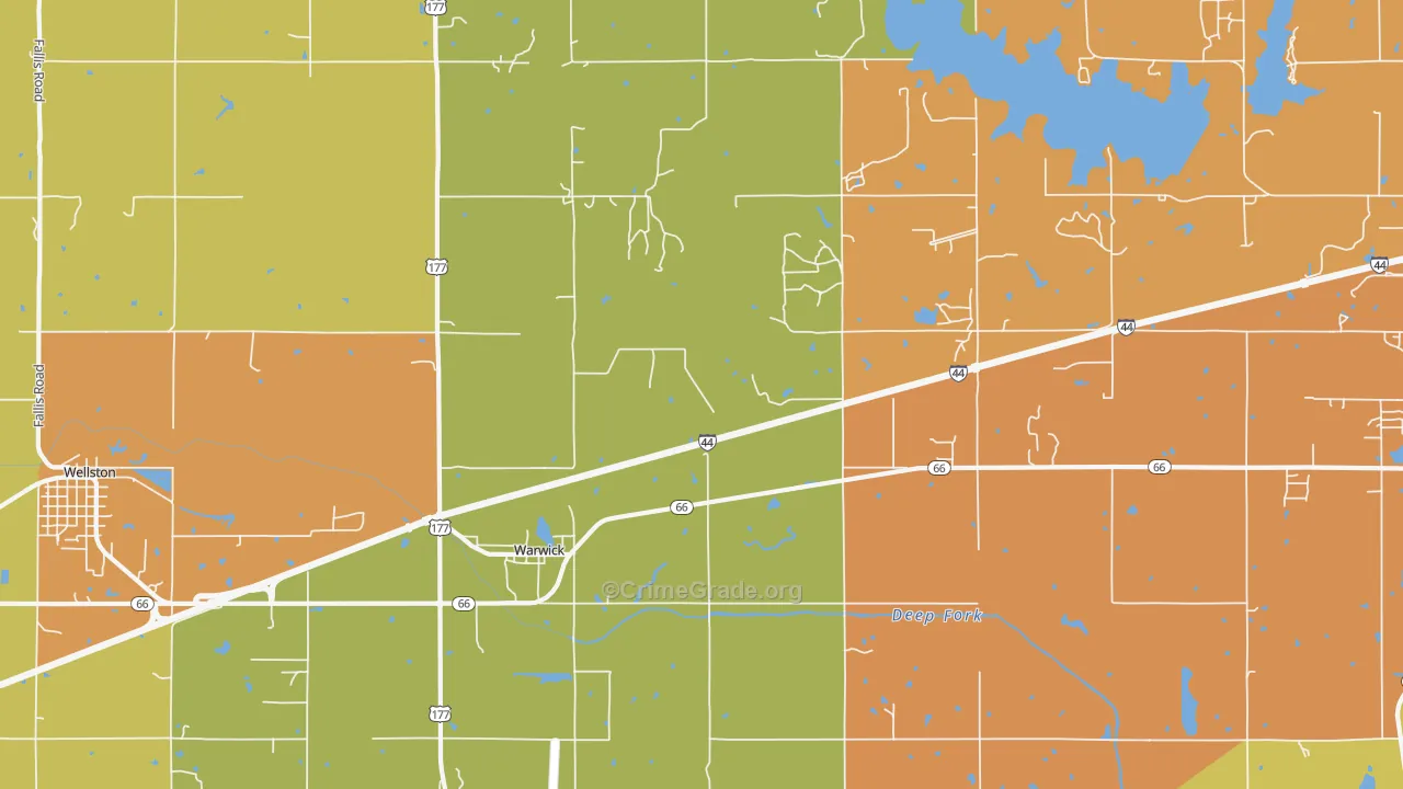 Warwick, OK Map of Murder Rates