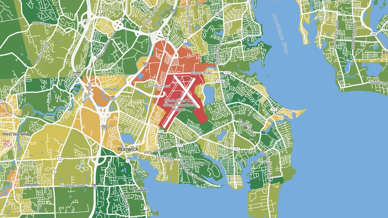 Warwick, RI Map of Murder Rates