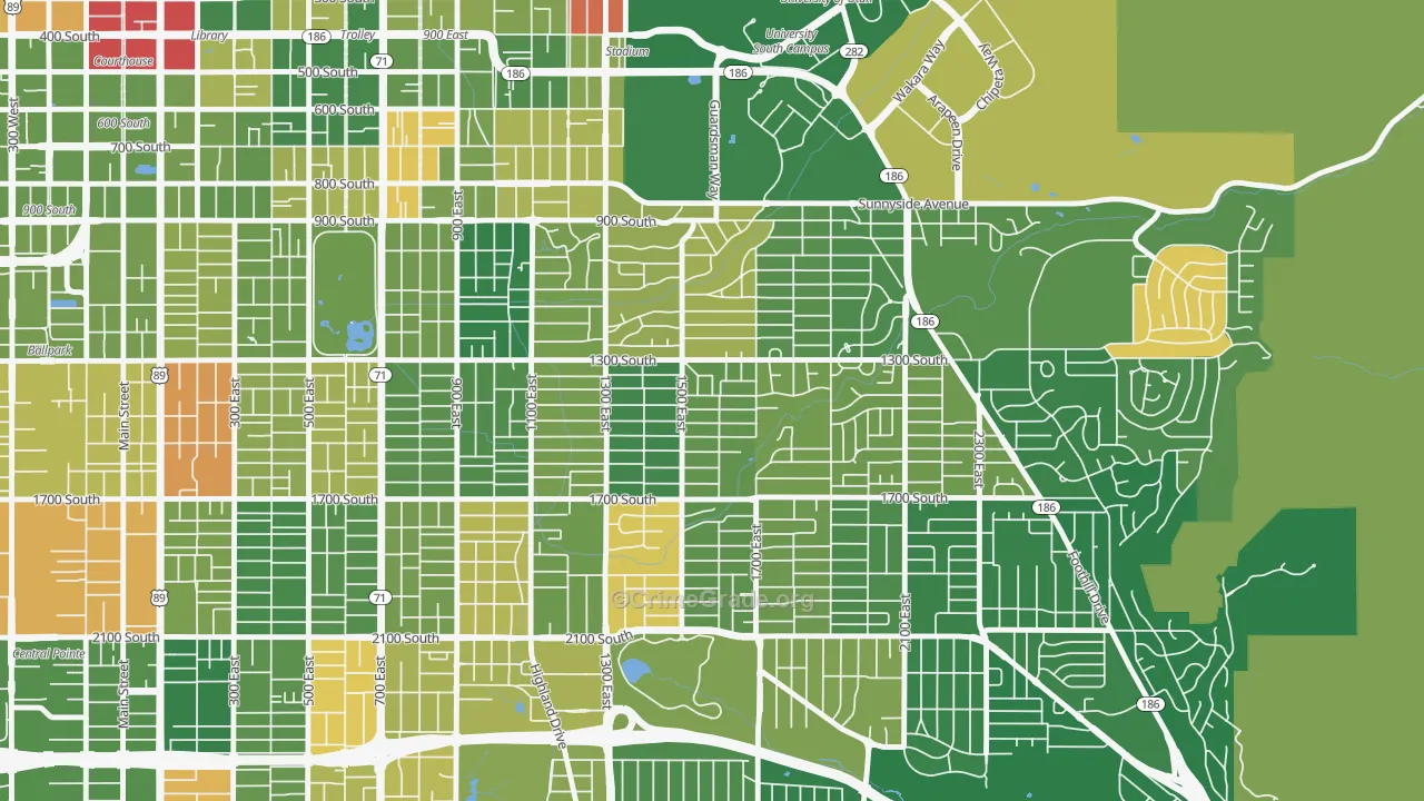 Wasatch Hollow, Salt Lake City, UT Map of Murder Rates