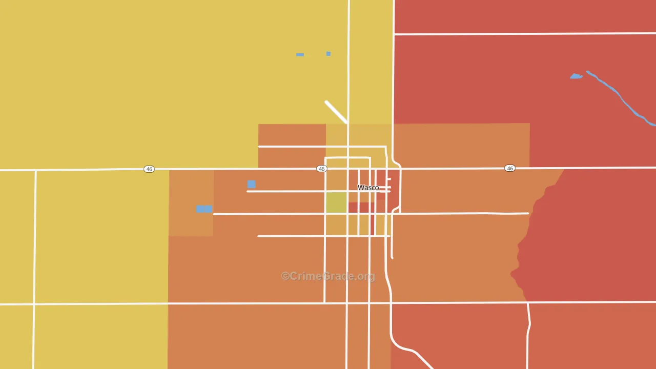 Wasco, CA Map of Murder Rates