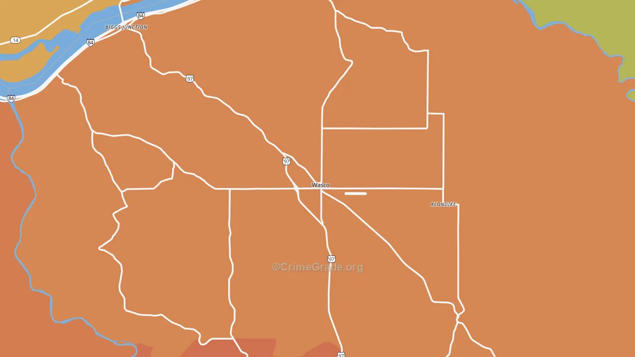 Wasco, OR Map of Murder Rates