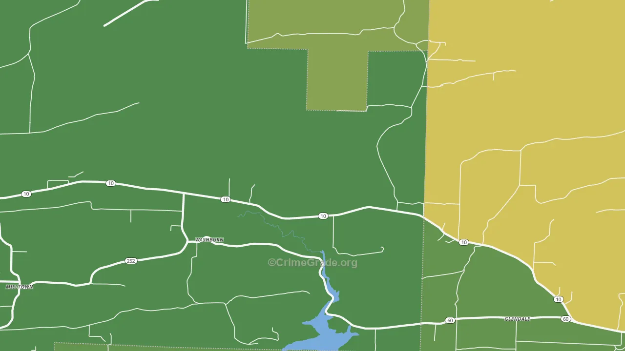 Washburn, AR Map of Murder Rates