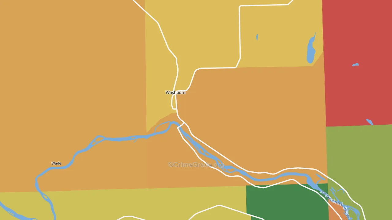 Washburn, ME Map of Murder Rates