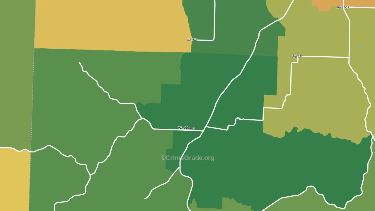 Washburn, MO Map of Murder Rates
