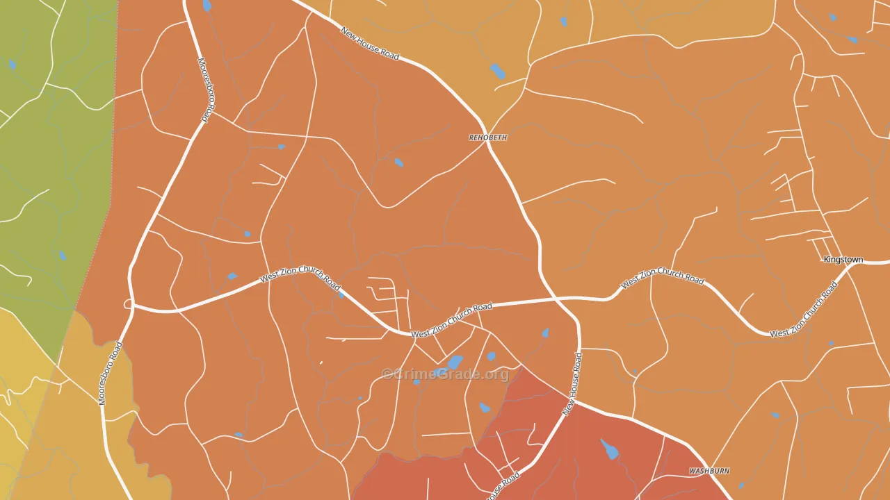 Washburn, NC Map of Murder Rates