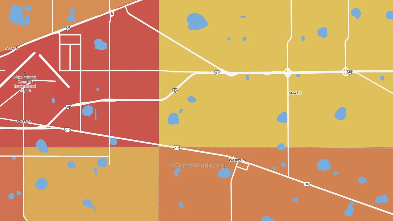 Washburn, TX Map of Murder Rates