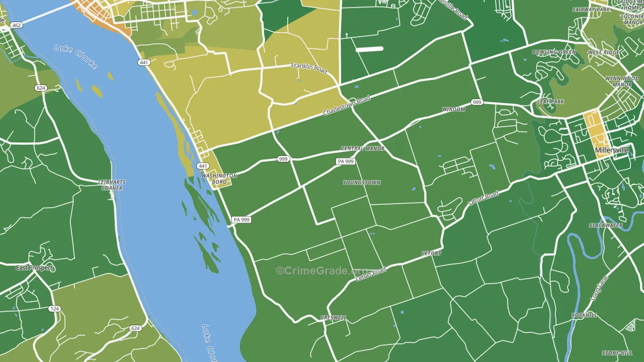 Washington Boro, PA Map of Murder Rates