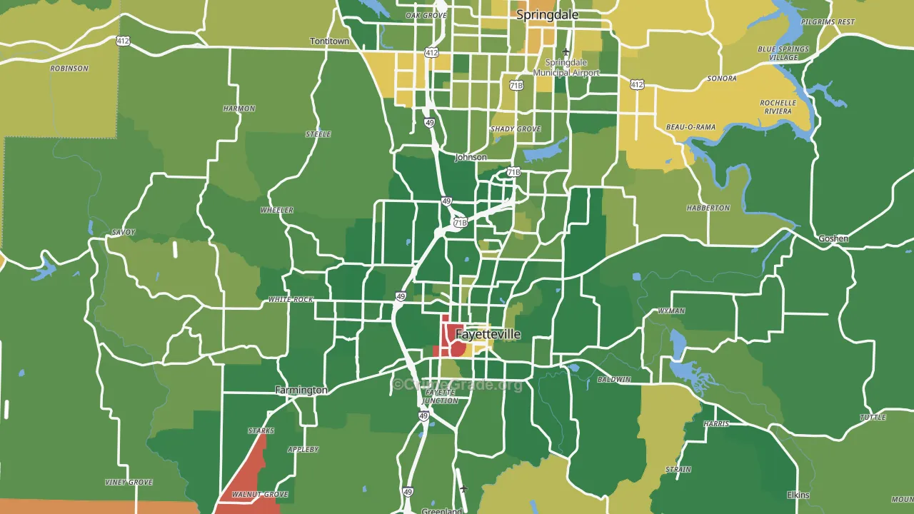 Washington County, AR Map of Murder Rates